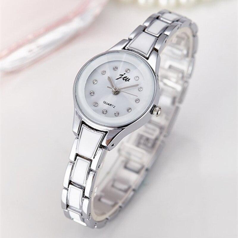 Imitation ceramic steel band ladies watch