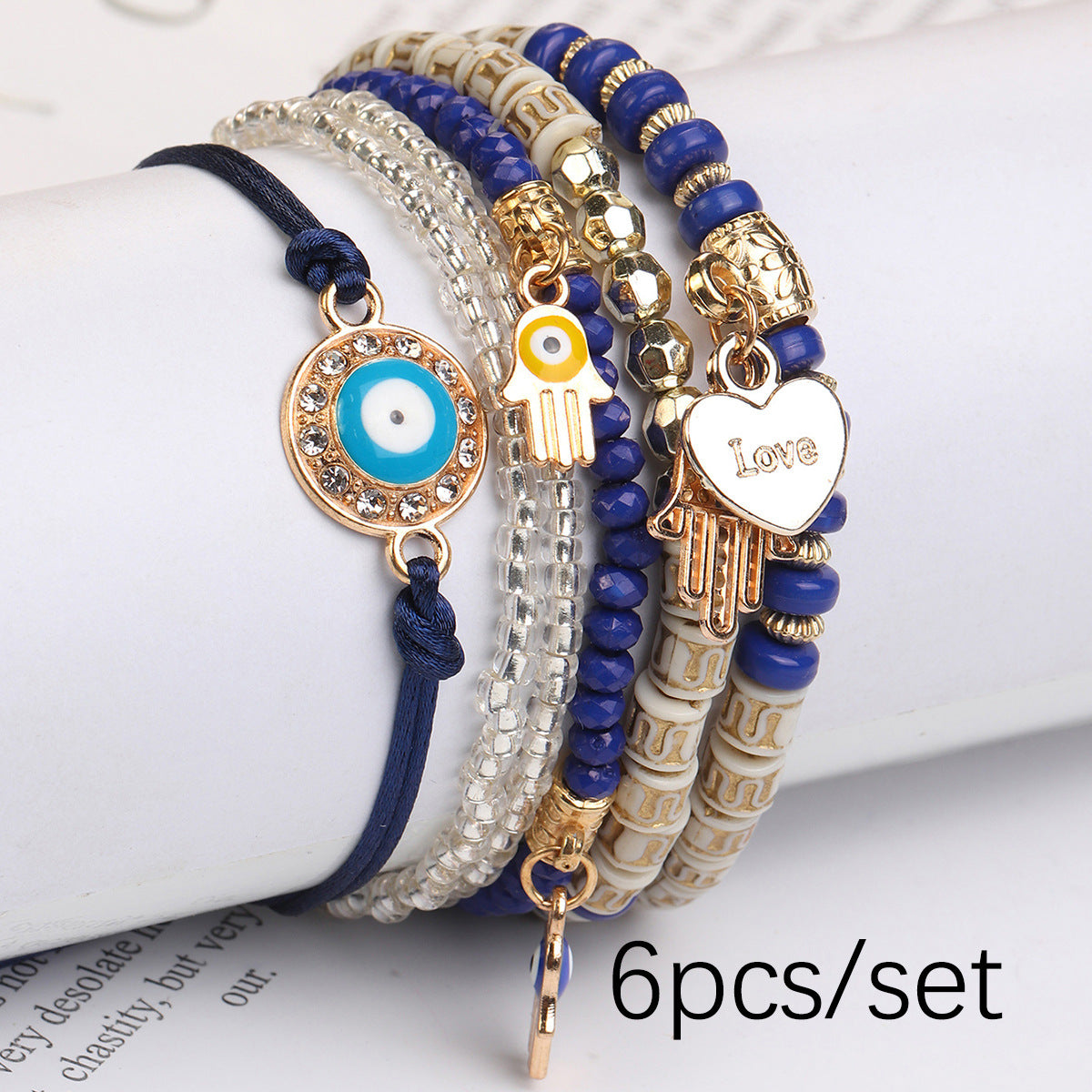 Adjustable Braided Rope Bracelet Multi-layer Multi-element