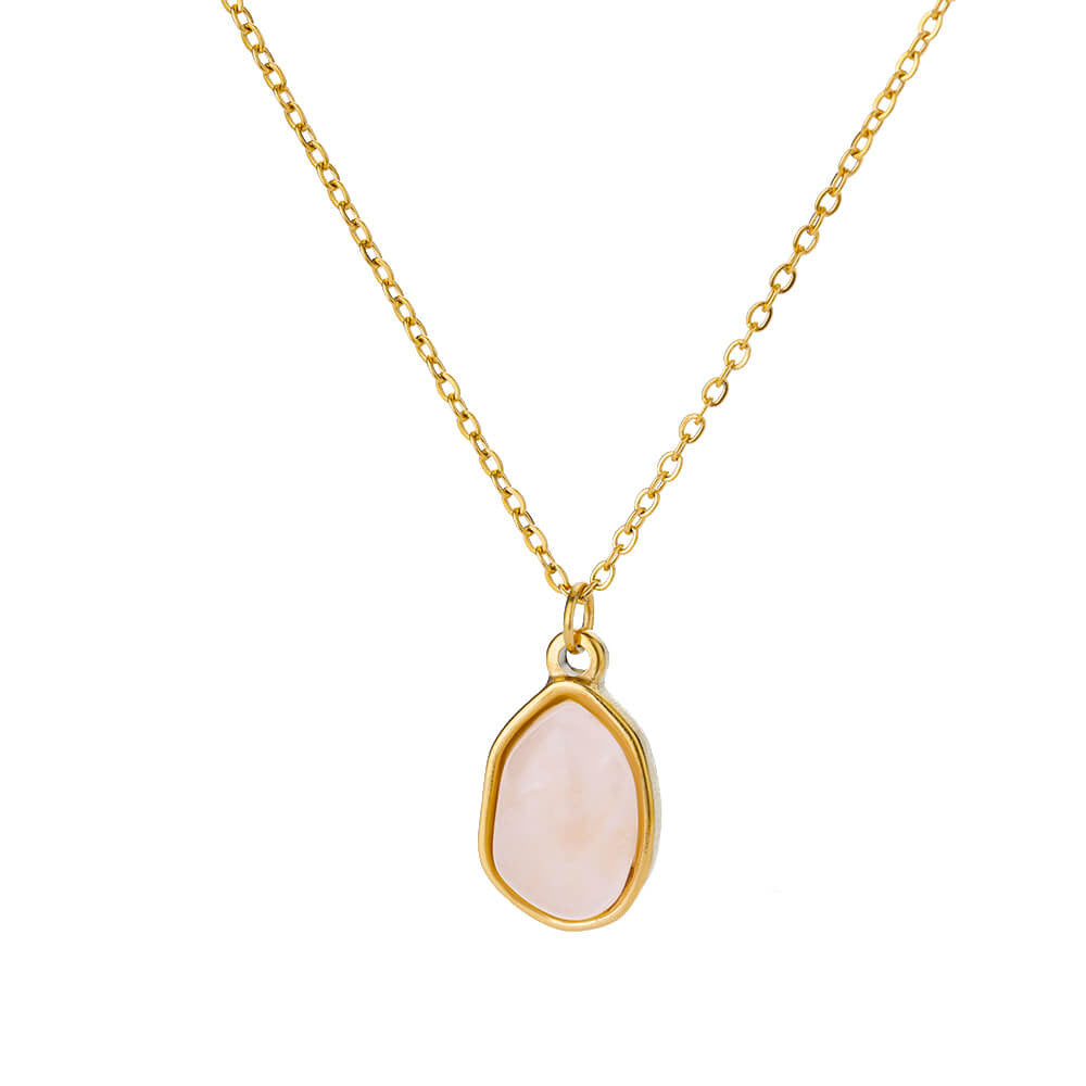 High-grade Oval Cat's Eye Pendant Titanium Steel Necklace