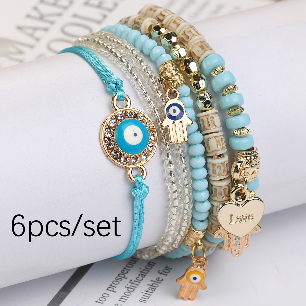 Adjustable Braided Rope Bracelet Multi-layer Multi-element