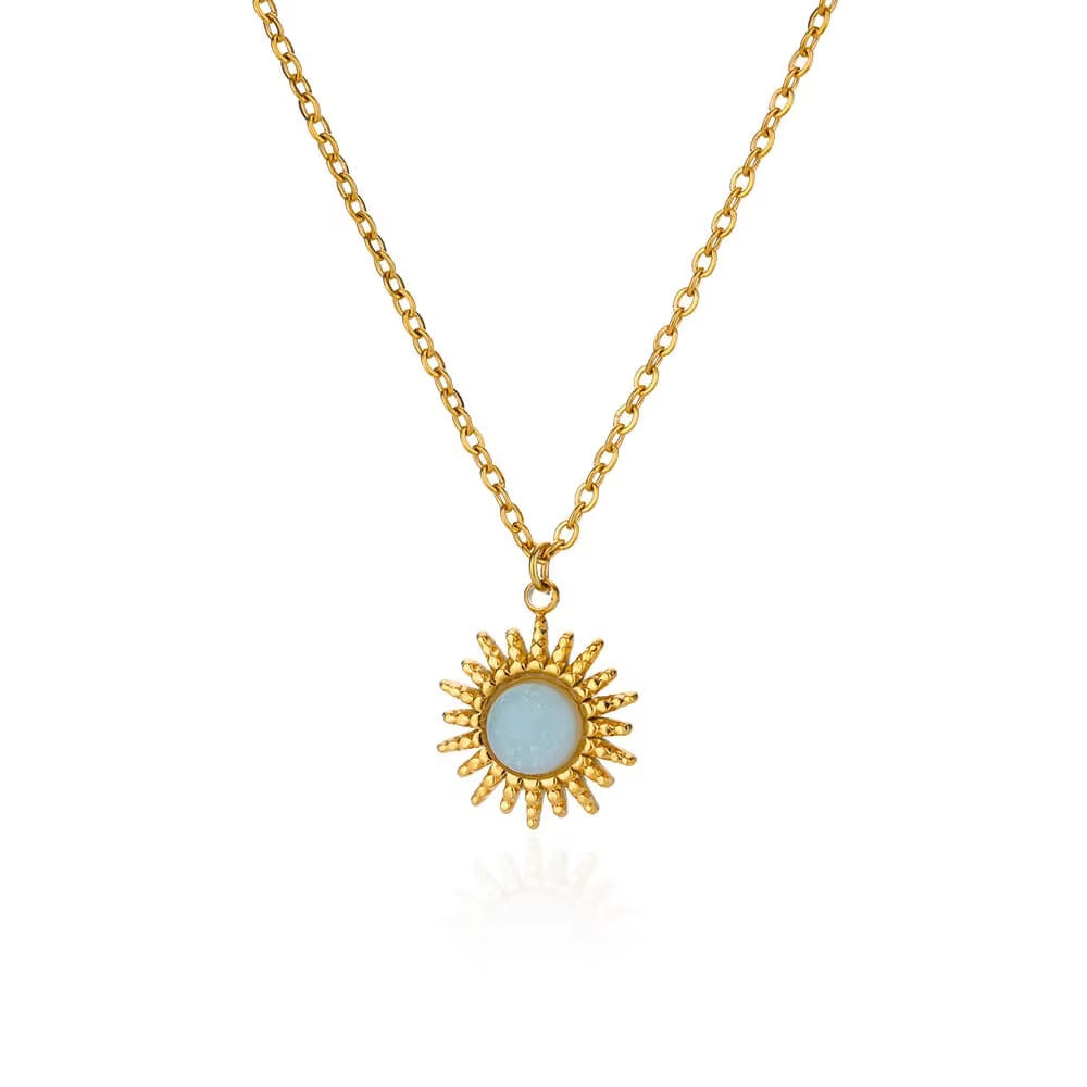 High-grade Oval Cat's Eye Pendant Titanium Steel Necklace