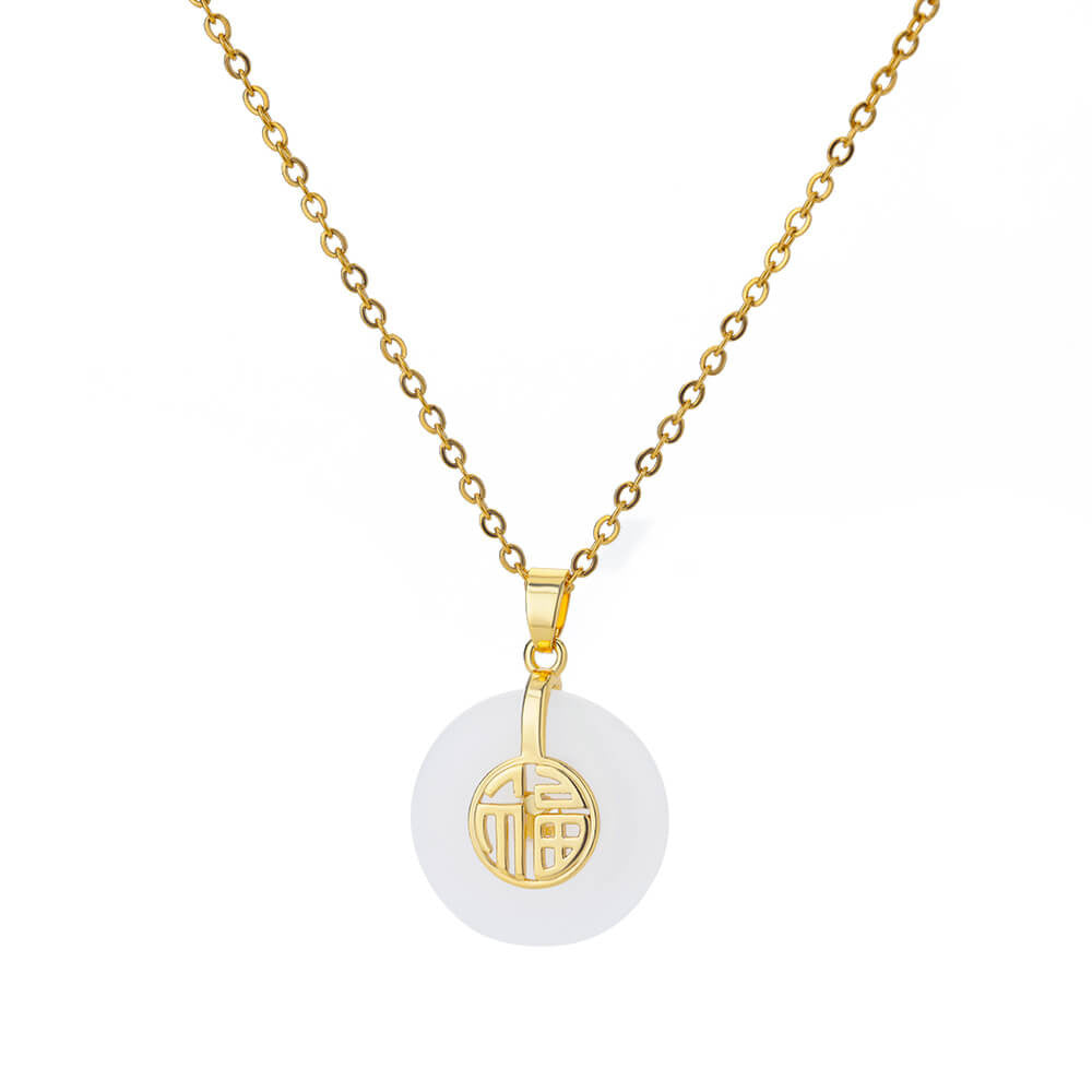 High-grade Oval Cat's Eye Pendant Titanium Steel Necklace