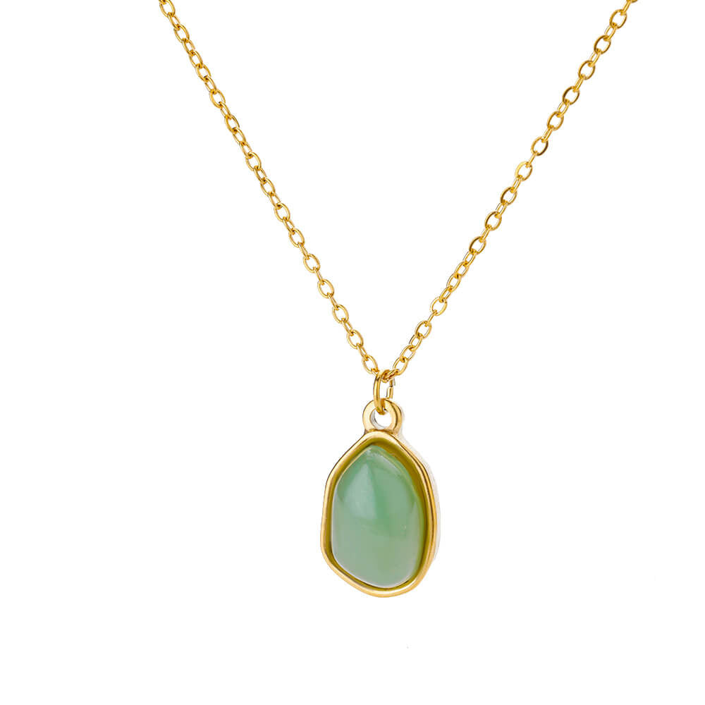 High-grade Oval Cat's Eye Pendant Titanium Steel Necklace