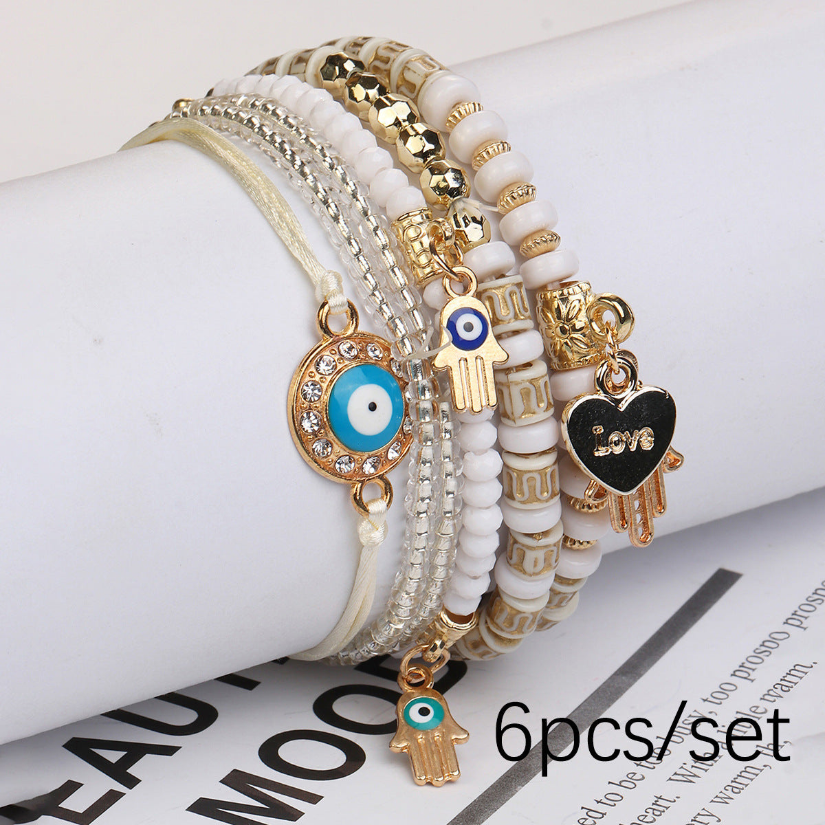 Adjustable Braided Rope Bracelet Multi-layer Multi-element