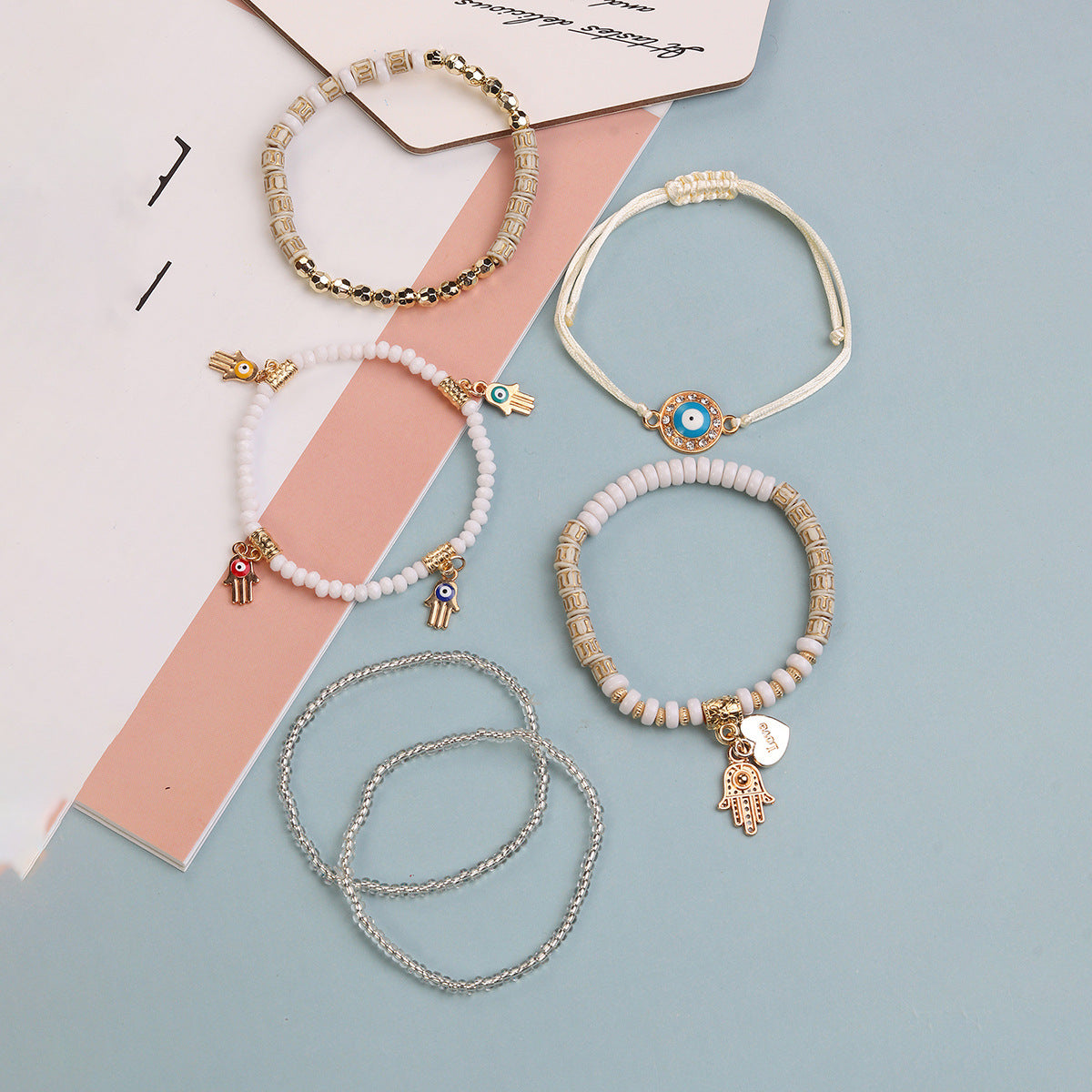 Adjustable Braided Rope Bracelet Multi-layer Multi-element