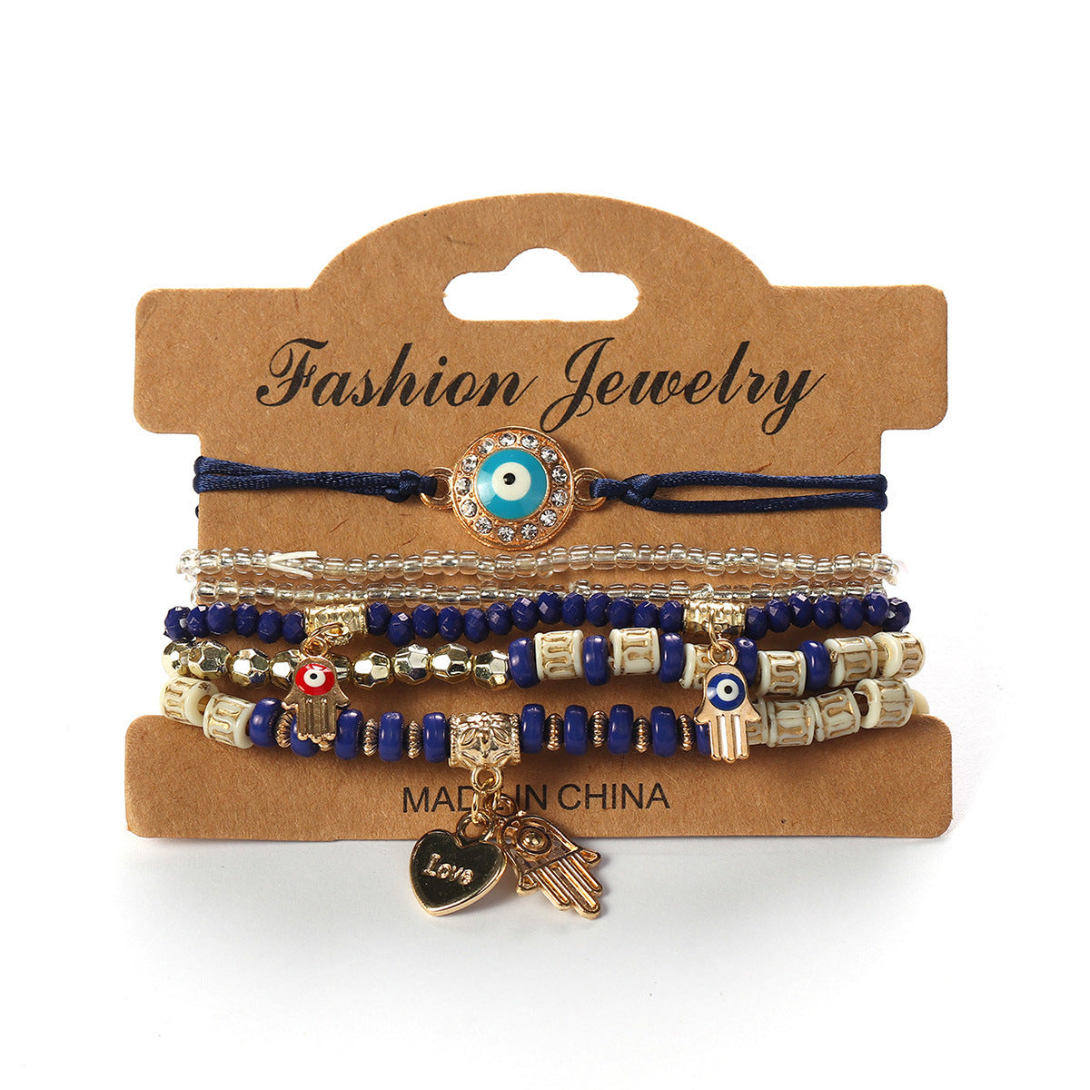 Adjustable Braided Rope Bracelet Multi-layer Multi-element