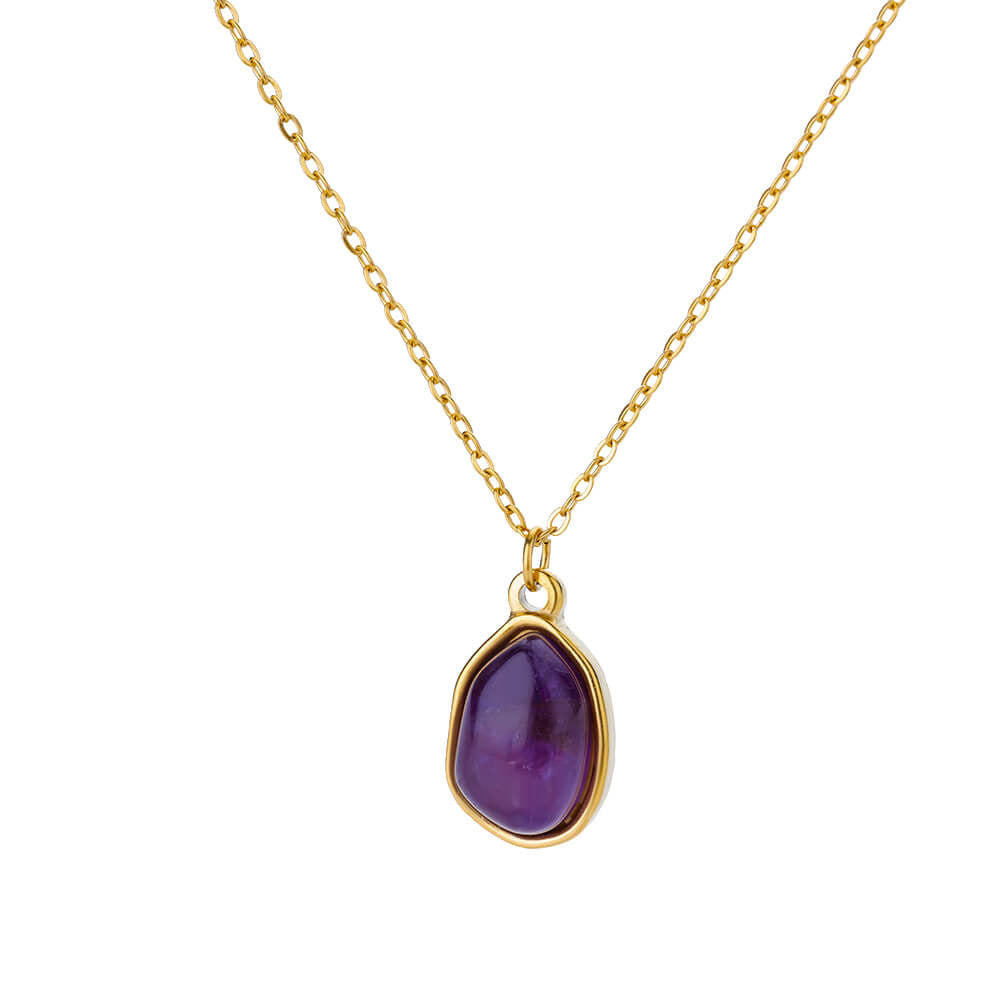 High-grade Oval Cat's Eye Pendant Titanium Steel Necklace