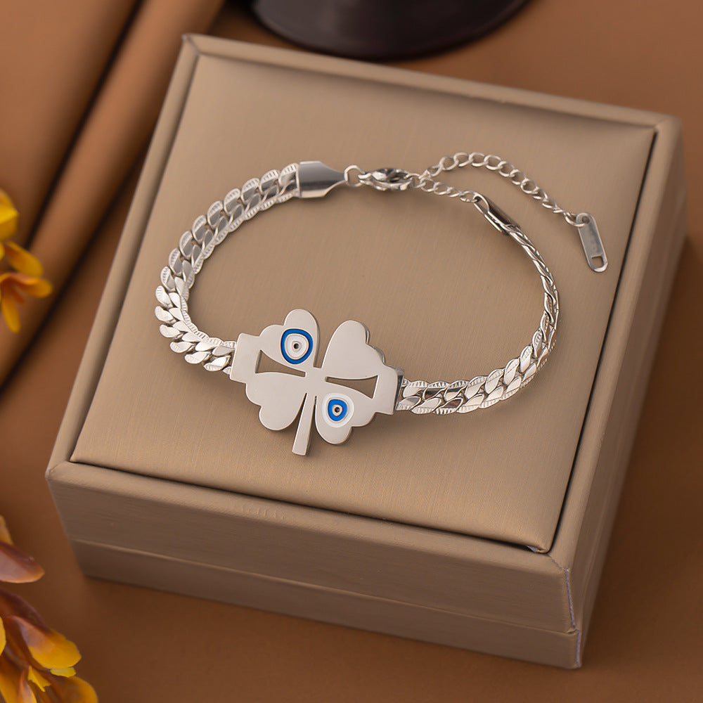 Stainless Steel Scale Bracelet Female Trend Flower Lucky Tree