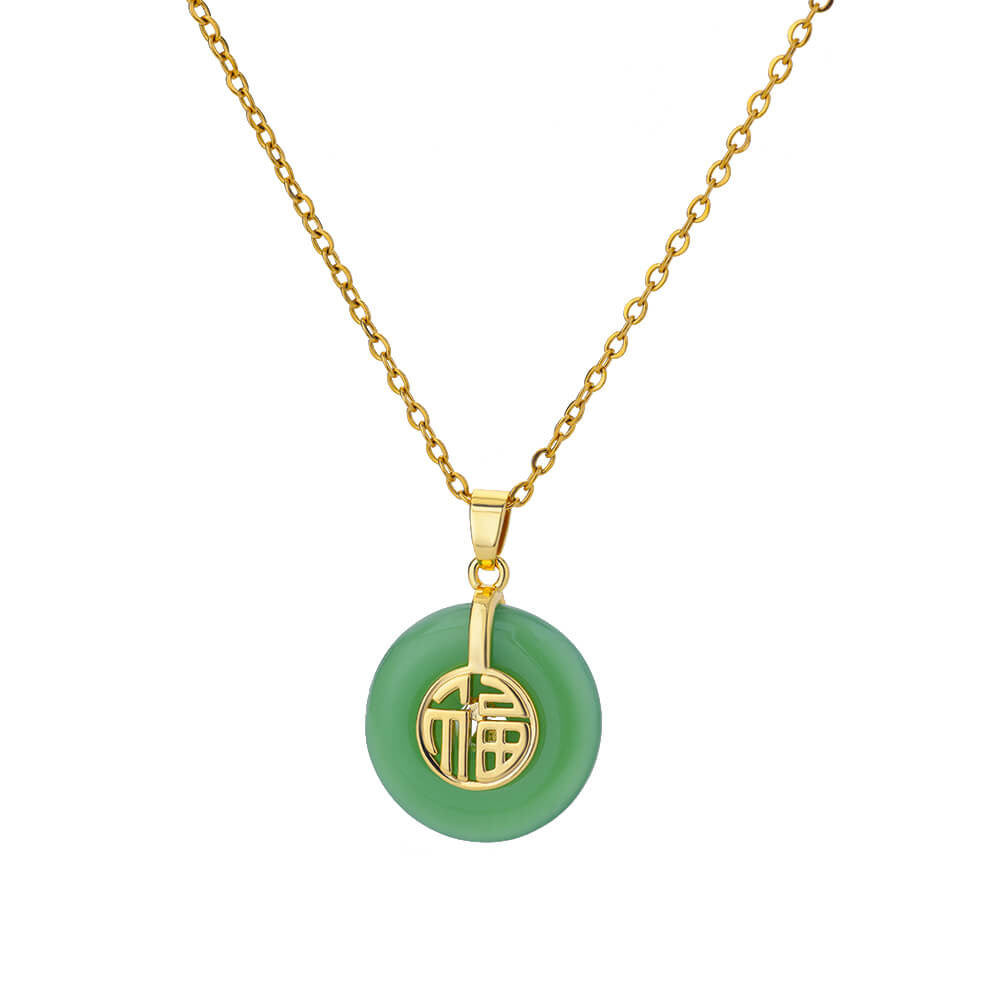 High-grade Oval Cat's Eye Pendant Titanium Steel Necklace